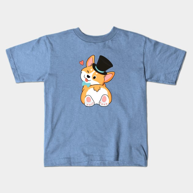 Corgi Daddy Kids T-Shirt by Hameo Art